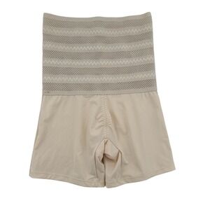 Unbranded Women High Waisted Shapewear Shorts Tummy Control Beige Large